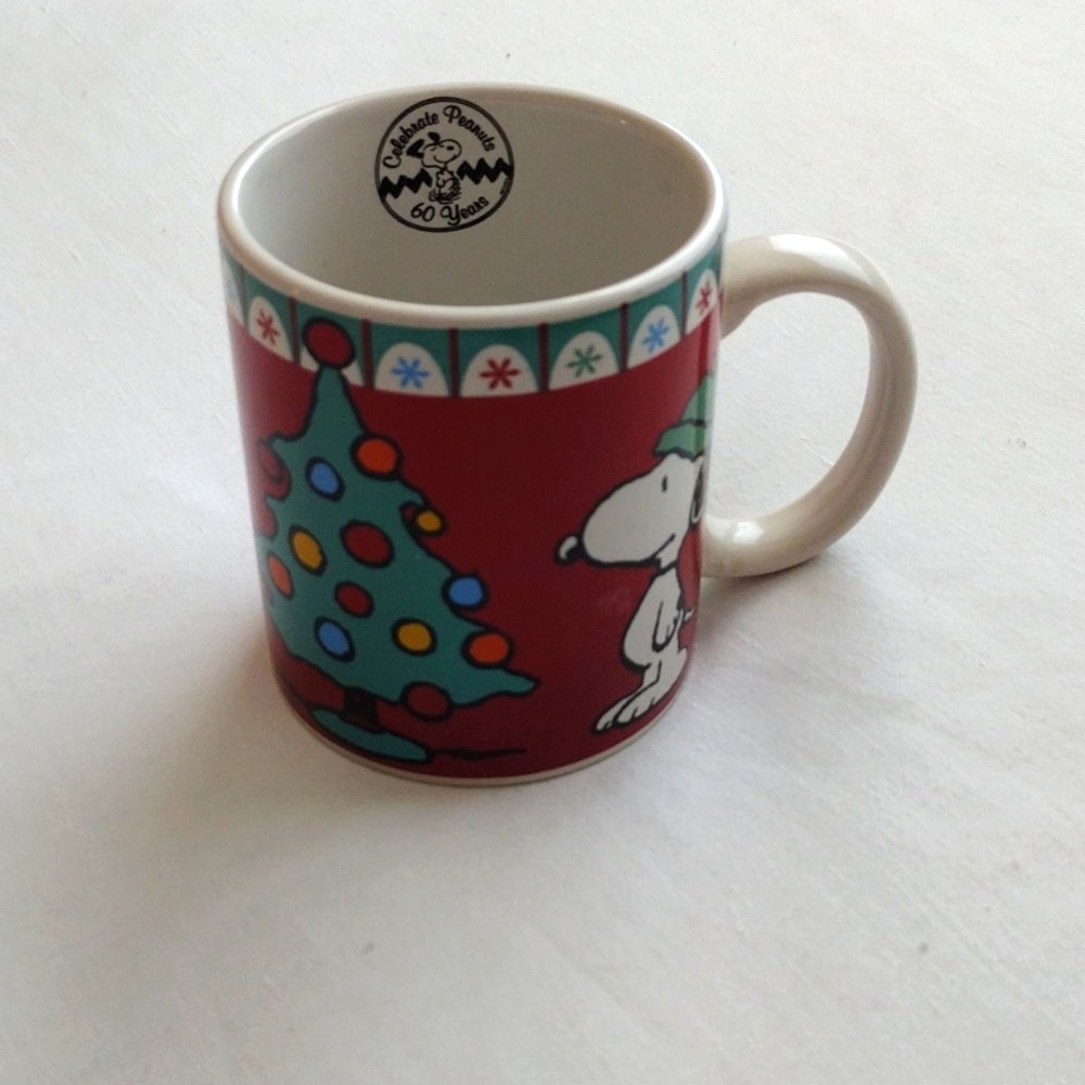 Celebrate Peanuts 60 Years Snoopy Mug 8 oz Christmas Tree